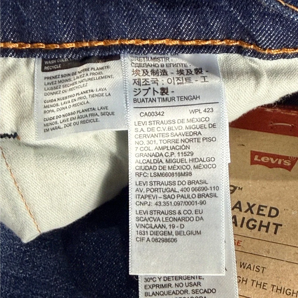 Levi's 559 Relaxed Straight Jeans Mens 42x38 Dark Wash Stretch Big Tall NWT